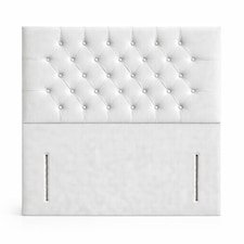 Floorstanding Headboard White Plush Chesterfield 4FT Small Double 54inch High