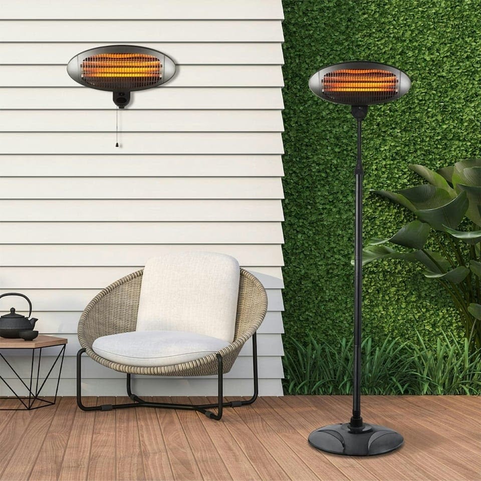 image 1 of Debonair Adustable Height Indoor & Outdoor Use Waterproof Patio Heater - Quartz