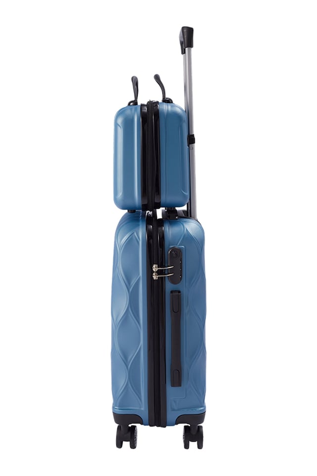 image 1 of Living and Home 2-Piece Hard Shell Suitcase Set - Blue 20" & 14"
