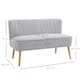image 3 of HOMCOM Velvet-Feel Double Sofa w/ Wood Frame Foam Padding High Back, Grey
