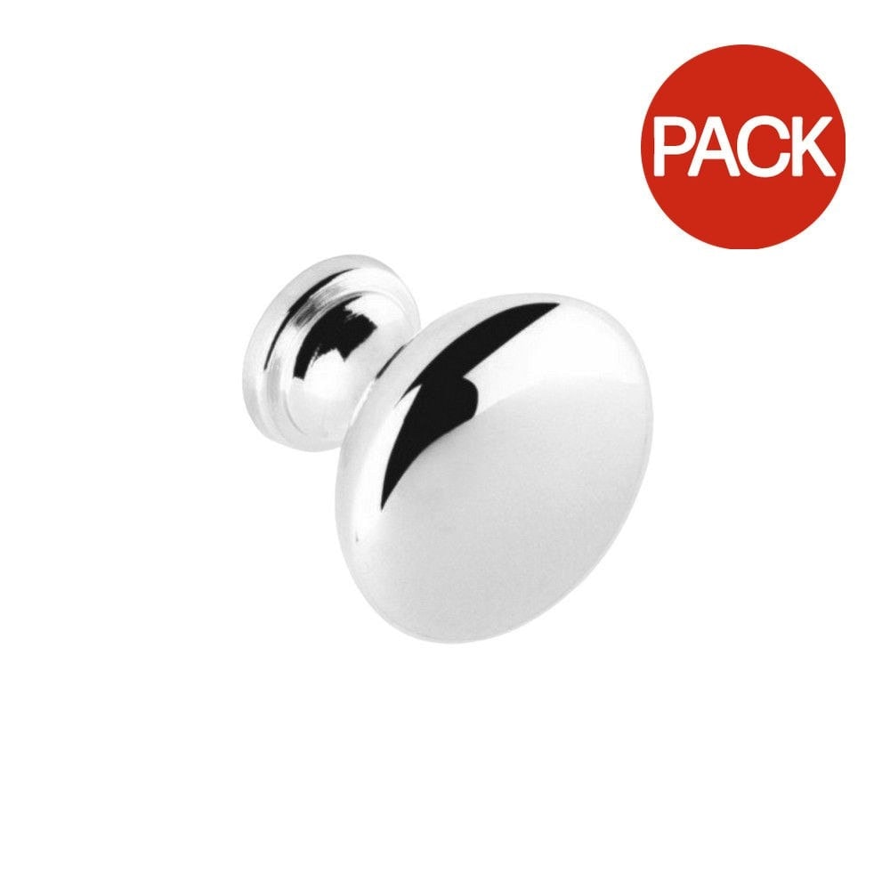 Securit Round Matte Nickel Door Knob (Pack Of 2) - Silver - 30mm
