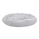 image 1 of Living and Home Calming Round Donut Plush Dog Cuddler Bed | Multi | Grey White | L