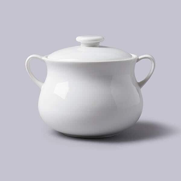 WM Bartleet & Sons Porcelain Mini Casserole Soup Bowl in White