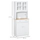 image 3 of HOMCOM Coastal Kitchen Cupboard Storage Cabinet Unit w/ Drawers, White
