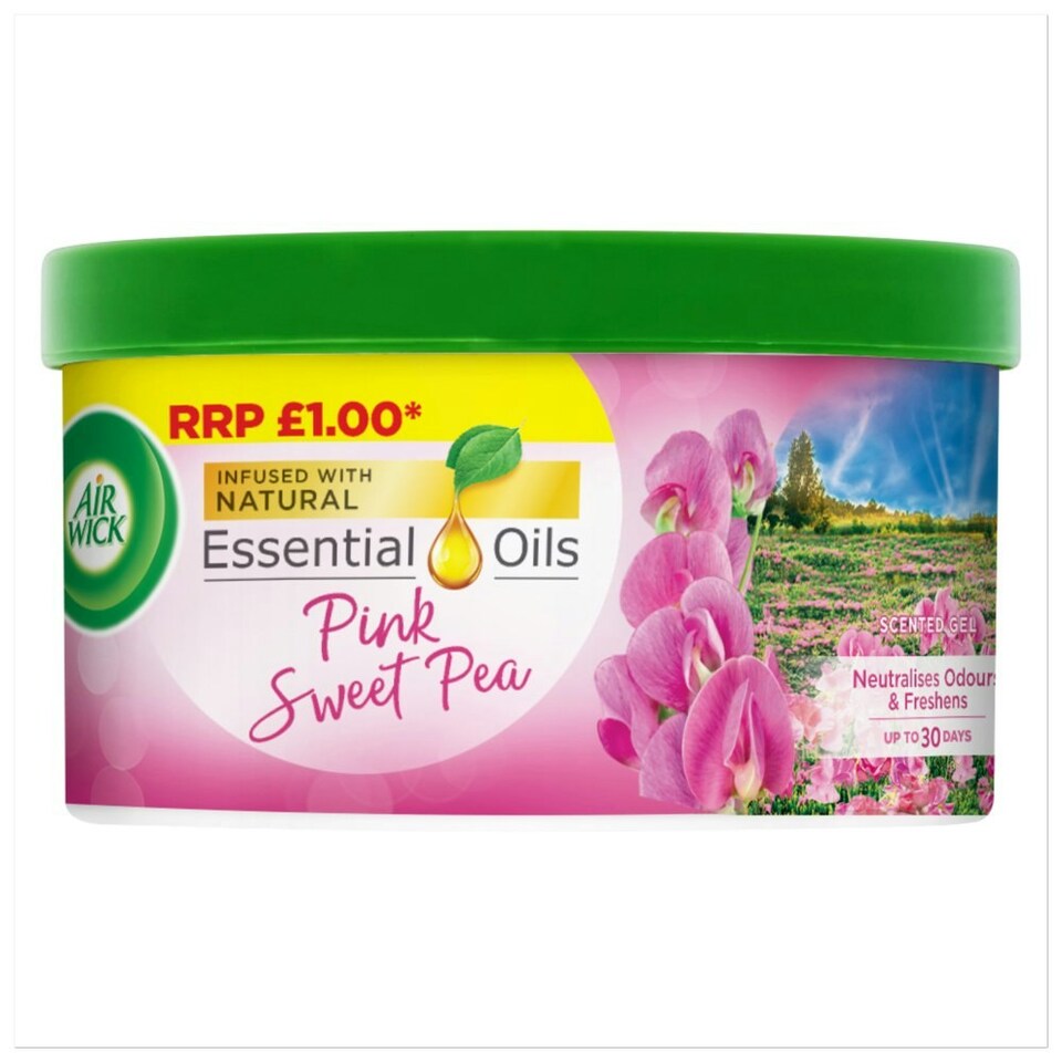 image 1 of Air Wick Pink Sweet Pea Scented Gel 70g (Pack of 12)