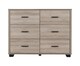 image 3 of Oliver 6 Drawer Chest - L40 x W120 x H90 cm - Light Oak Effect