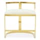 image 1 of Interiors by Premier Ivory Velvet Bar Stool, Gold Finish Bar Chair, Curved Backrest with Plump Seat, Kitchen Bar Stool for Home