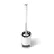 image 2 of Nicoman Round White Toilet Brush & Holder With Silicone Head
