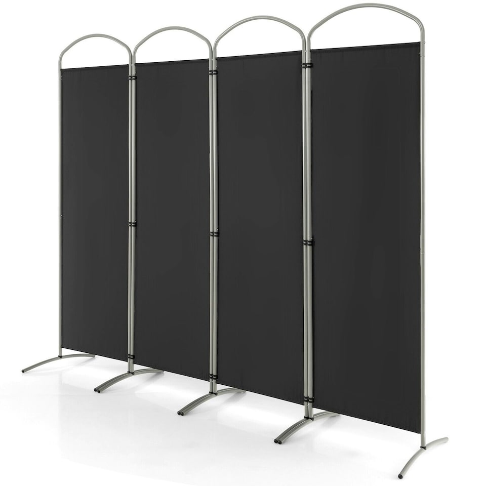 image 1 of COSTWAY 4 Panel Room Divider Folding Privacy Divider | Black