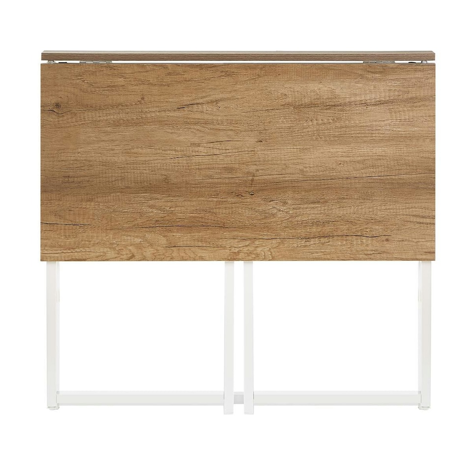 image 1 of Folding Wooden Computer Desk Foldable Study Coffee Table Laptop Office PC in White White