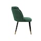 image 3 of Single Milano Velvet Dining Chair with Stylish Ribbed Back Design, Black Metal Legs with Silver Tips Green | Gold End Tips  