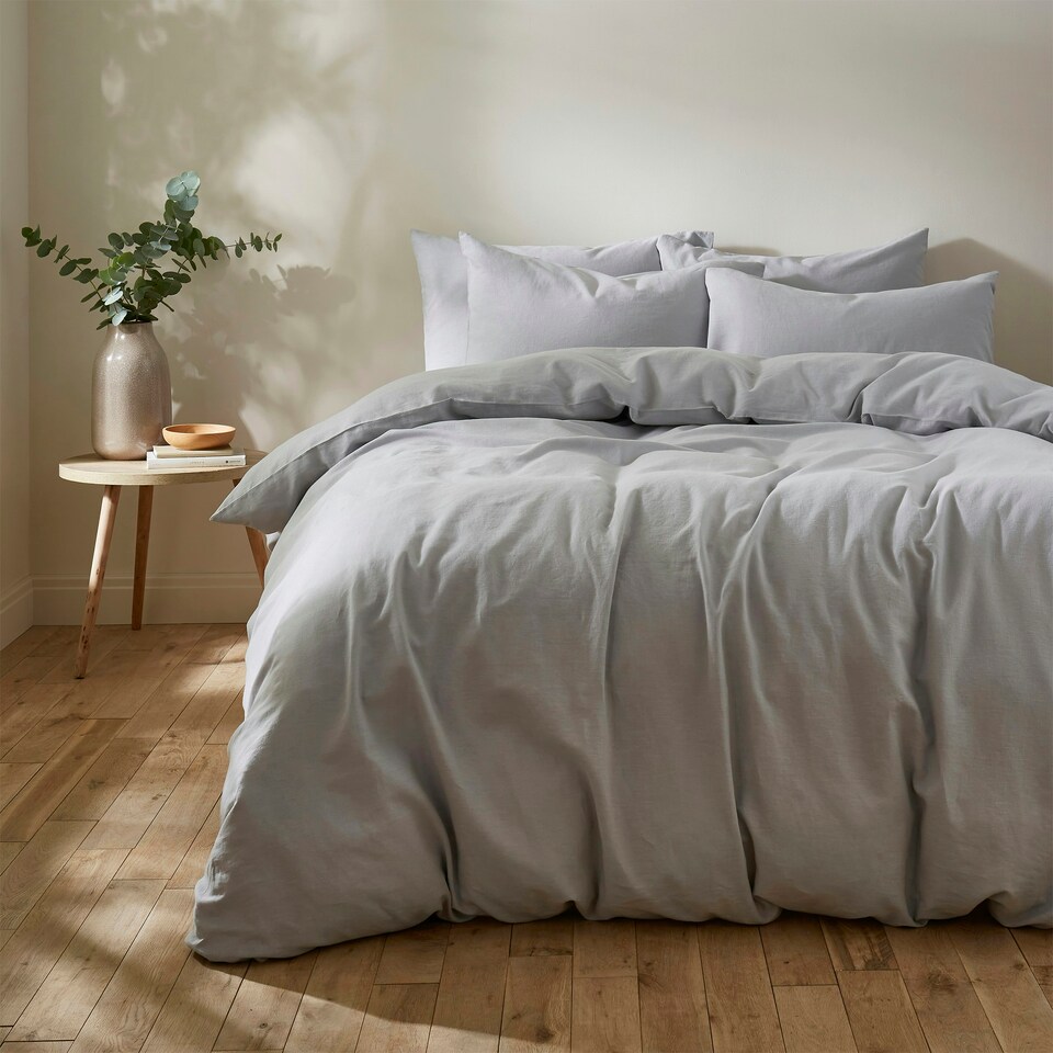 image 1 of Touch Of Linen - Ice Blue - Duvet Cover Set (Includes 2 Pillowcases - 1 For Single) Blue | Ice Blue | Double