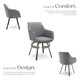 image 3 of Dining Chair Alicon - swivel armchair with padding and continuous backrest - Set of 4 Grey | Anthracite