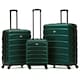 image 1 of Flight Knight Suitcase Set, Large Suitcase, Extra Large Suitcase, Cabin Suitcase 55x40x20cm - 60+ Airlines Approved - EasyJet, Jet2, Ryanair Priority Carry On Green | Forest Green/Black  | Large