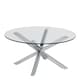 image 2 of Heaven Round Coffee Table with Glass Top and Chrome Legs
