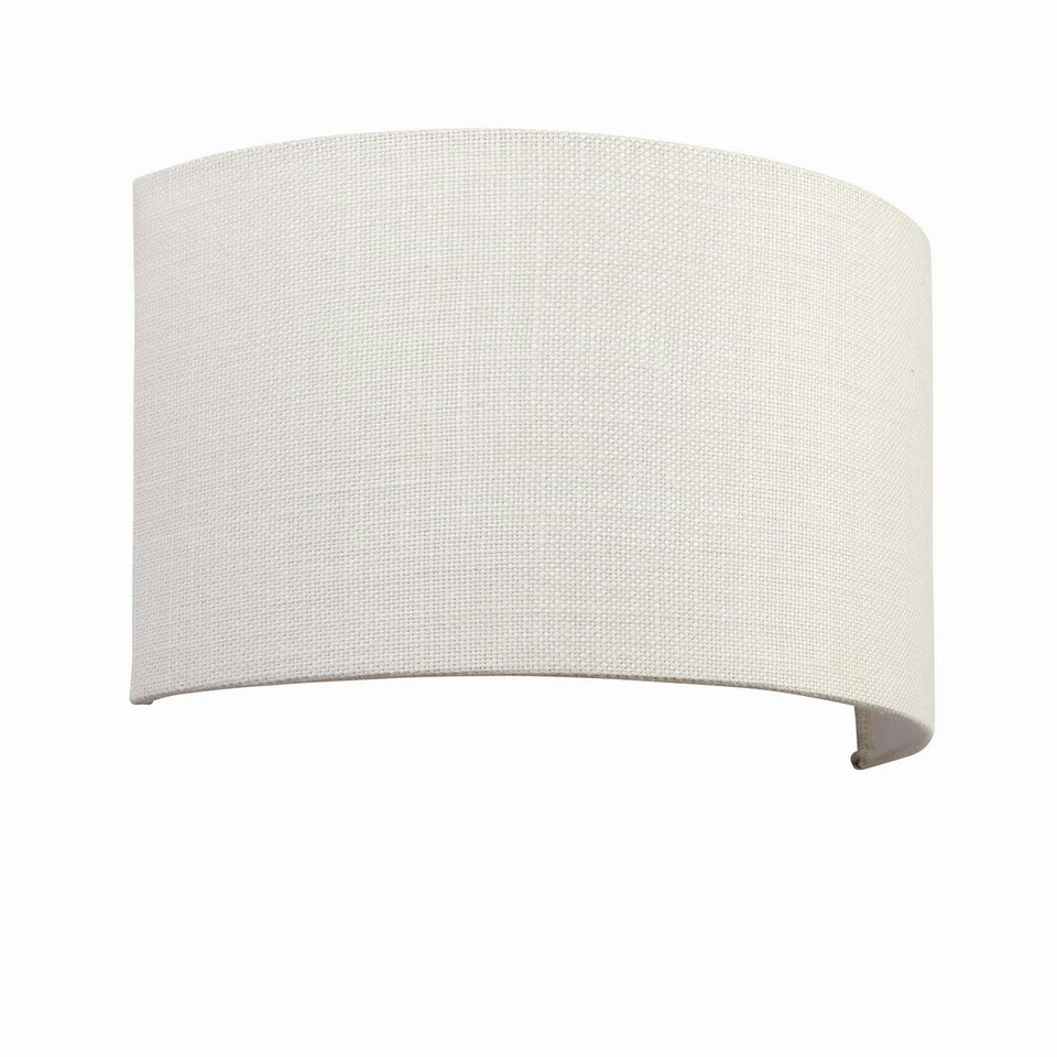 image 1 of Obi 1 Light Up & Down Wall Light Vintage White Linen, Polyester Cotton, E27