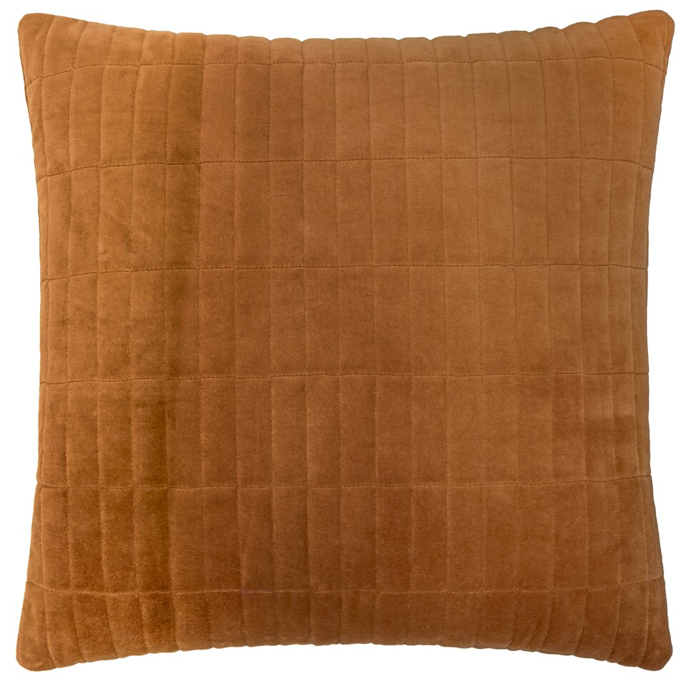 image 1 of Yard Dales Quilted 100% Cotton Velvet Cushion, Pecan