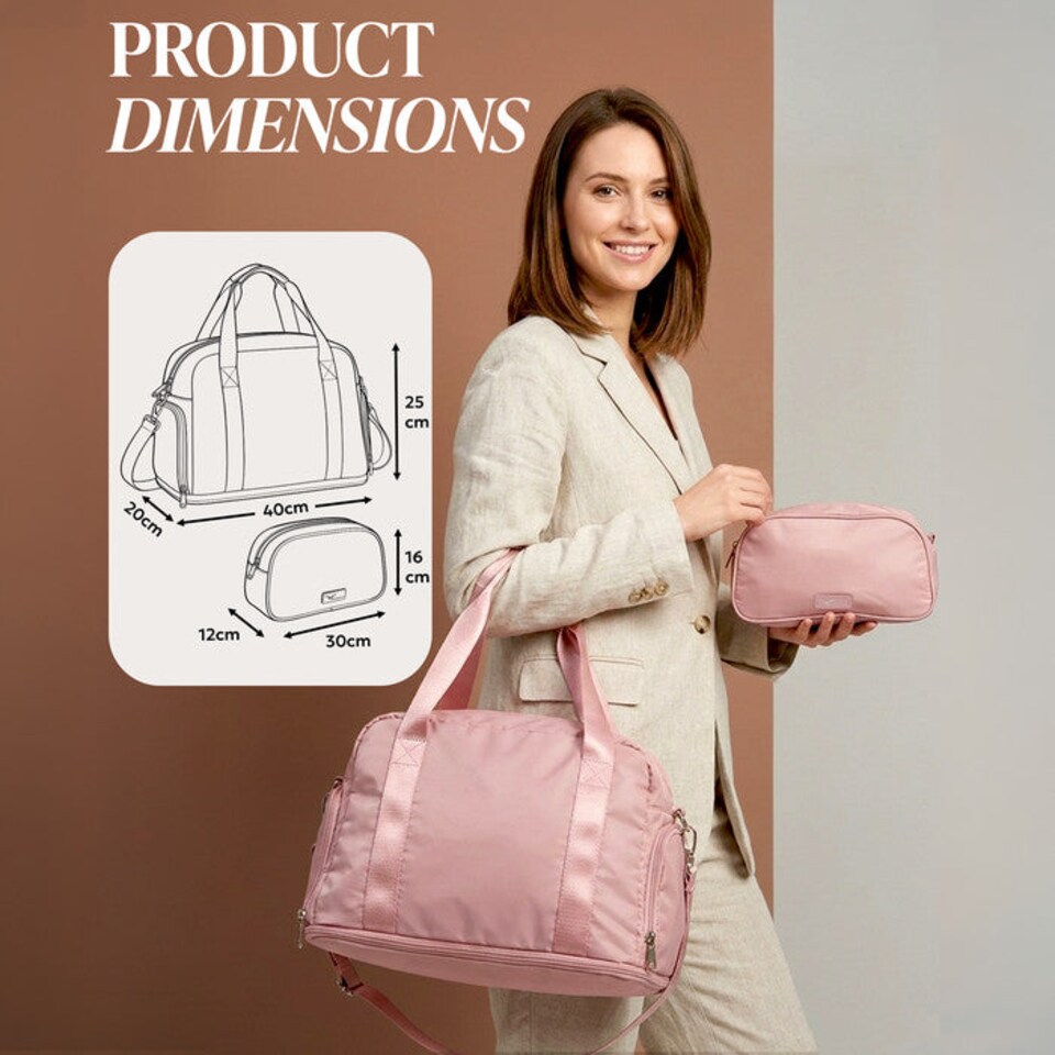 image 1 of Lugg Duffle and Toiletry Bag Set Waterproof Expandable Cabin Size 2 Piece