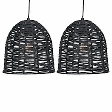 Set of 2 Kleo - Dark String Pendant Lightshade | Black | Medium | 2