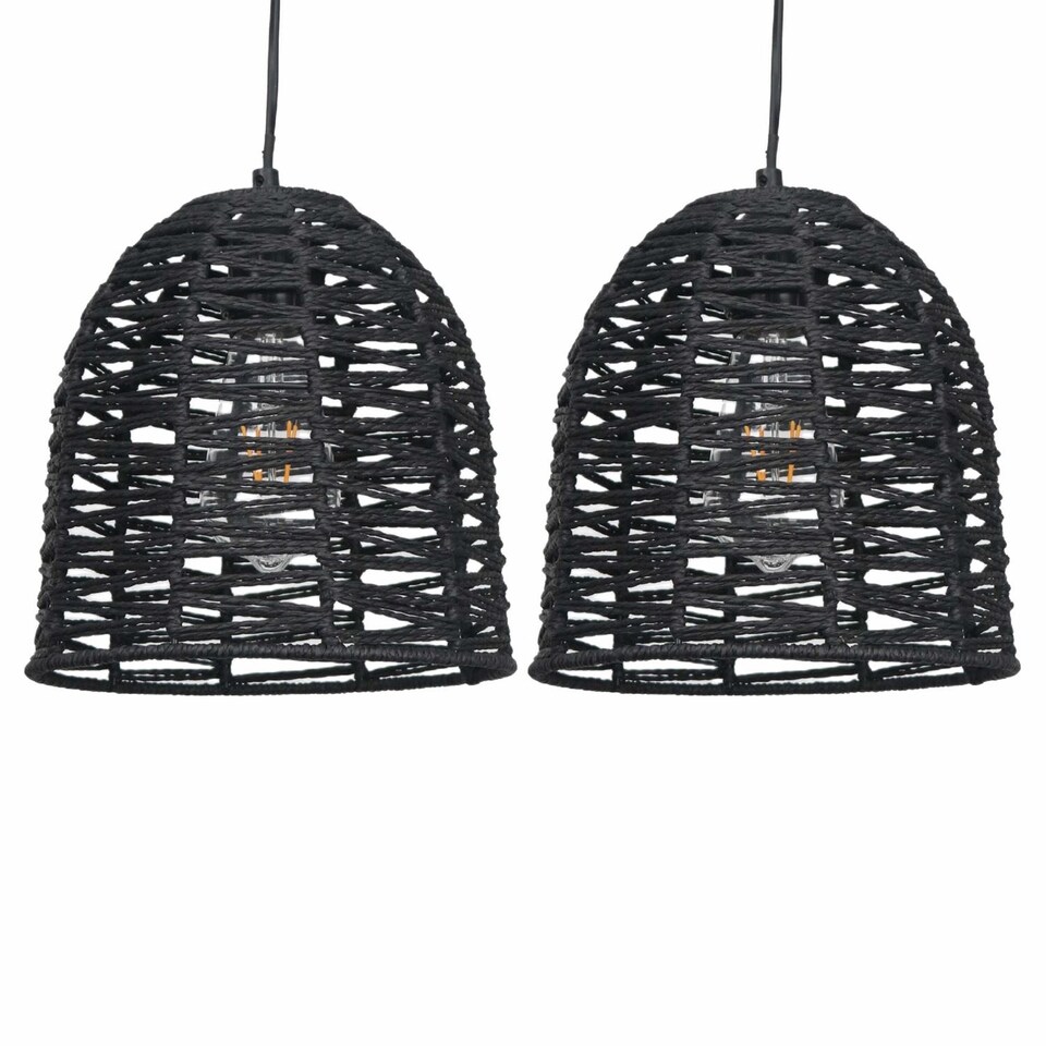 image 1 of Set of 2 Kleo - Dark String Pendant Lightshade | Black | Medium | 2