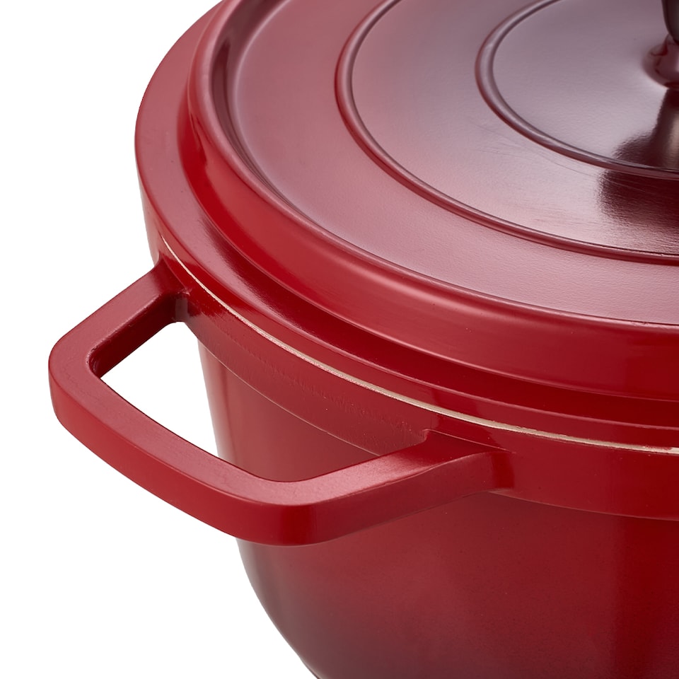 image 1 of Living and Home 4.75L Non-Stick Cast Aluminium Cooking Pot,Red | Red