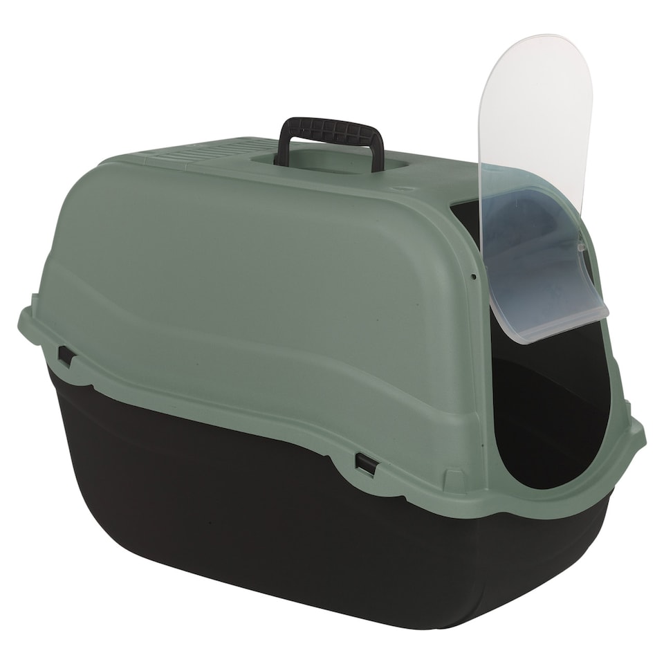 image 1 of Extra Large Enclosed Cat Litter Tray Filter Box Hooded Large Scoop Toilet Potty | Green | 1