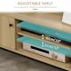 image 8 of HOMCOM TV Stand Cabinet for TVs up to 50 , TV Unit with 3 Compartments, Cable Management, TV Cabinet with Sliding Door for Living Room, Bedroom, Natural Wood Finish
