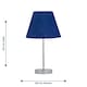 image 4 of Chrome Stick Table Lamp with Navy Blue Fabric Shade Chrome | Blue