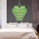 image 4 of Benson - 5 Tier Green Glass Chrome Ceiling Pendant Light