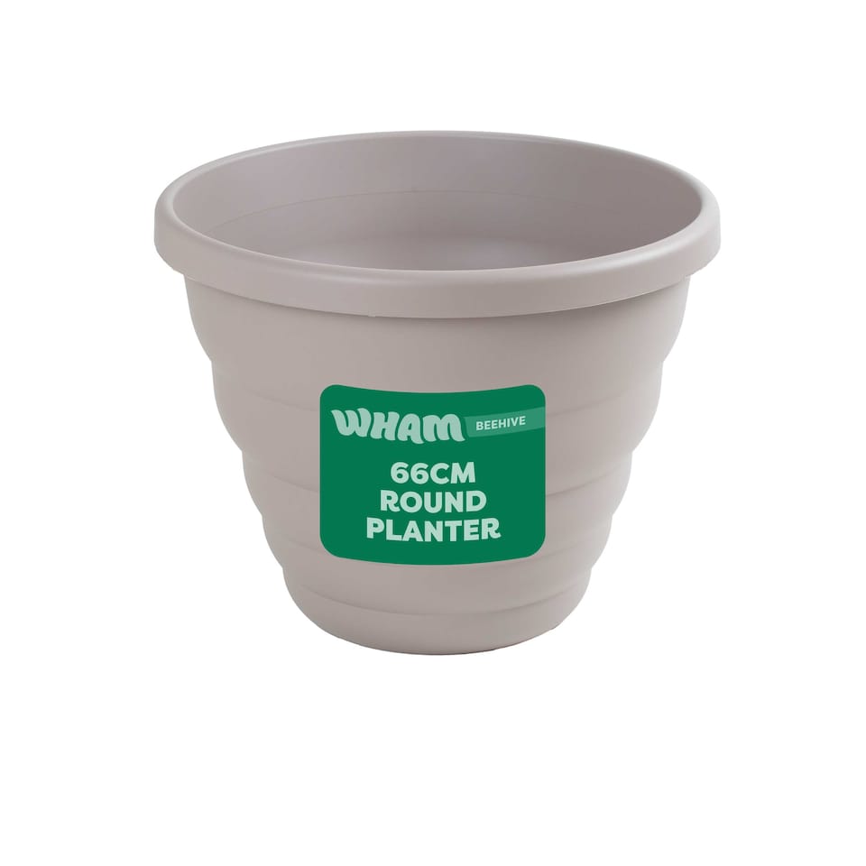 image 1 of Wham Beehive  66cm Round Plastic Garden Planter | Grey | Fawn
