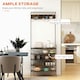 image 4 of HOMCOM Coat Rack, Coat Stand with Shoe Storage, 5 Hooks Brown