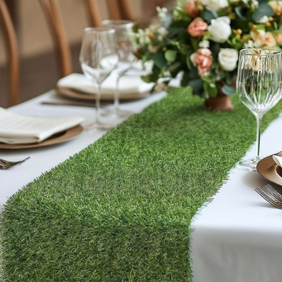 image 1 of Artificial Grass Table Runner | Green