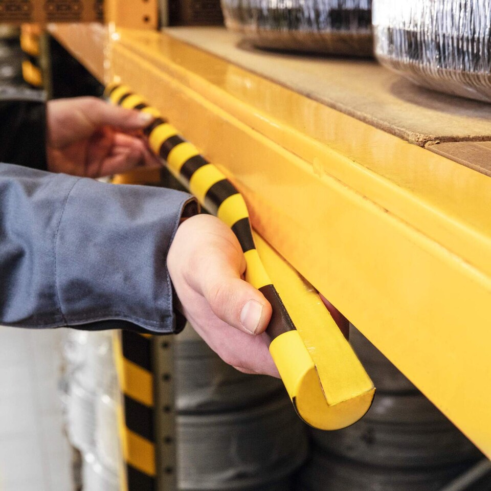 image 1 of Durable Adhesive Warning Corner Impact Protection Profiles C25R | 1 Metre
