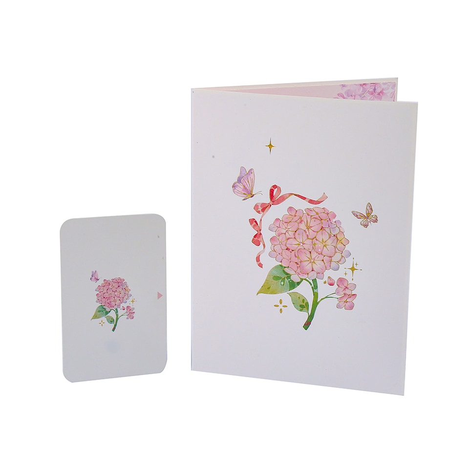 image 1 of Pink Butterfly 3D Pop Up Greeting Card - Birthday Mother Anniversary Valentine's Day
