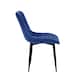 image 3 of Set of 6 Nova Modern Velvet Dining Chair Padded Seat Metal Legs (Blue)