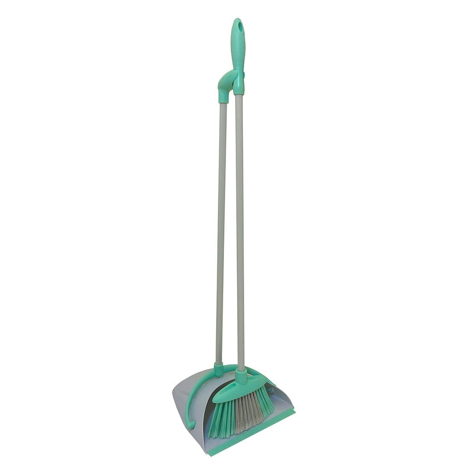 image 1 of Charles Bentley Brights Indoor Long Handled Lobby Dustpan & Brush Set Mint Green