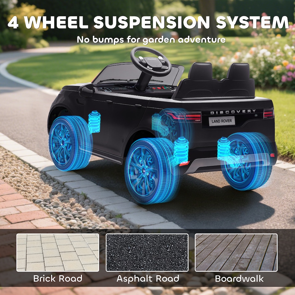image 1 of AIYAPLAY Land Rover Discovery Licensed 12V Kids Electric Car w/ Remote Black