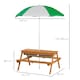 image 7 of Outsunny Wooden Kids Picnic Table, Sand and Water Table with Benches, Brown