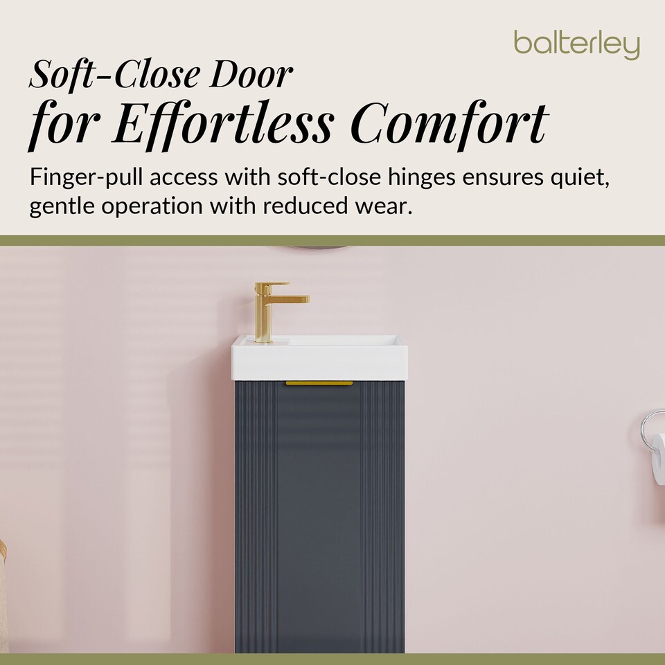 image 1 of Dark Grey 400mm Floor Standing Vanity Unit with Black Handle | Grey | Satin Soft Black | 1