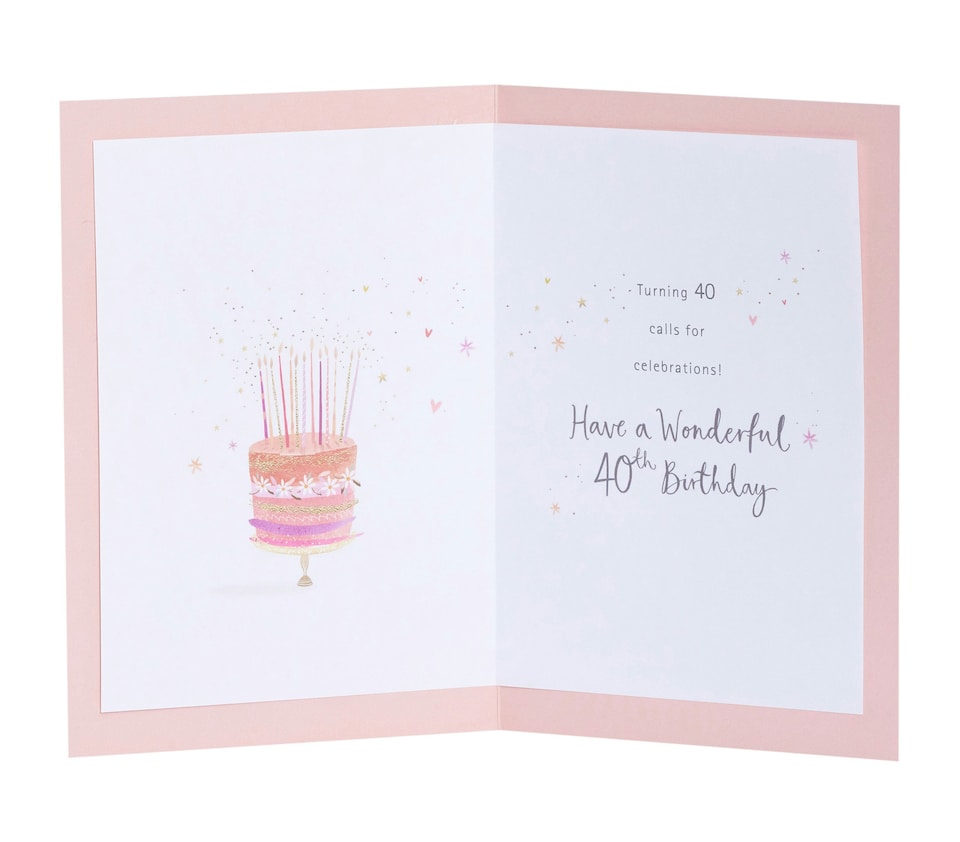 image 1 of 40th Birthday Card - Cake