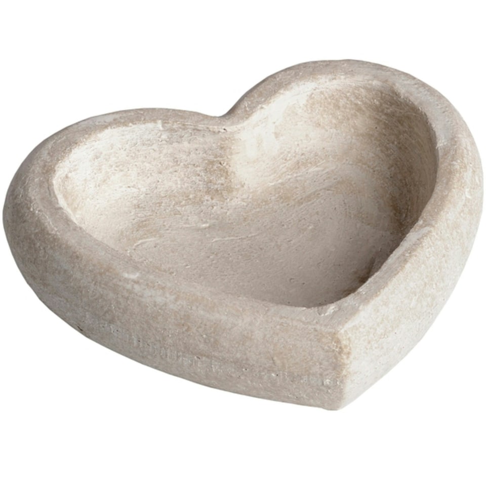 Hill Interiors Stone Heart Dish - Cream - One Size