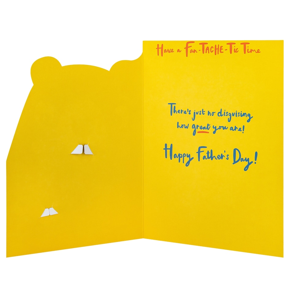 image 1 of Hallmark Father's Day Card - Cute Bear with Removeable Moustaches