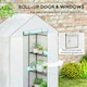 image 6 of Outsunny Walk-in Greenhouse with 4 Shelves, Outdoor Small Greenhouse, White
