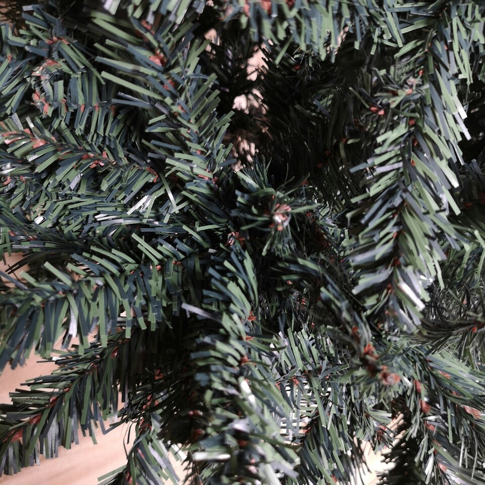 image 1 of 90cm Indoor Wall Mounted Christmas Tree with Wrapped Branches PVC with Bracket