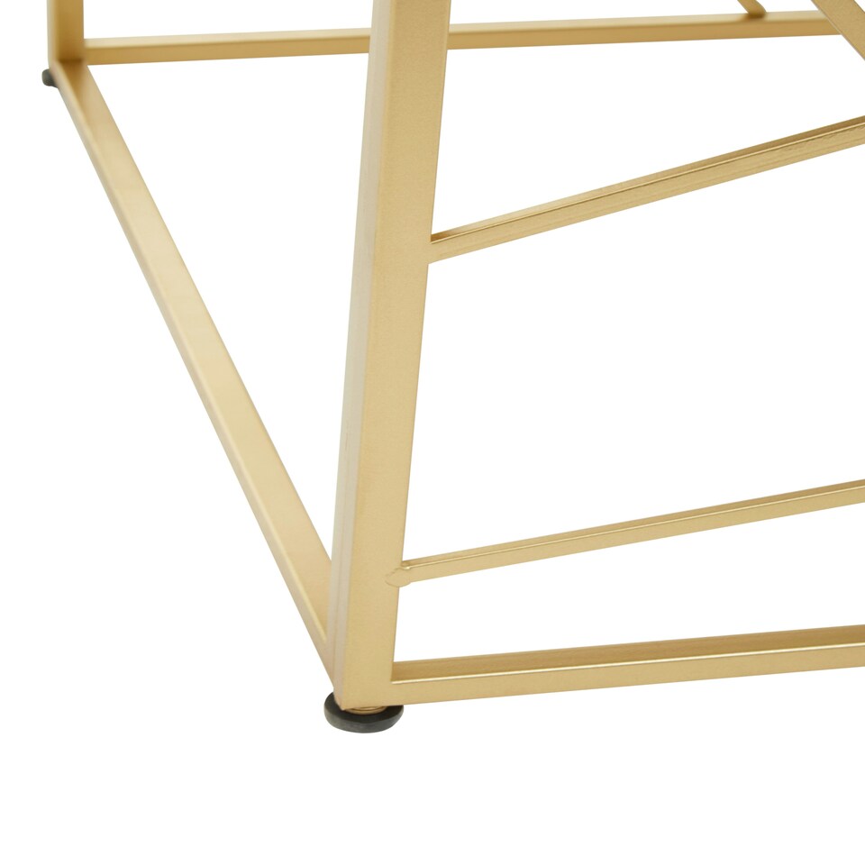 image 1 of Interiors by Premier Farran Gold Finish Side Table With Mirror Top