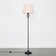 image 2 of ValueLights Memphis Matte Black Floor Lamp with Medium Pink Tapered Shade and E27 GLS LED 10W Warm White 3000K Bulb