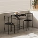 image 7 of HOMCOM Breakfast Bar Table and Stools Set, Dining Room Set with Shelf, Black | Black | Black