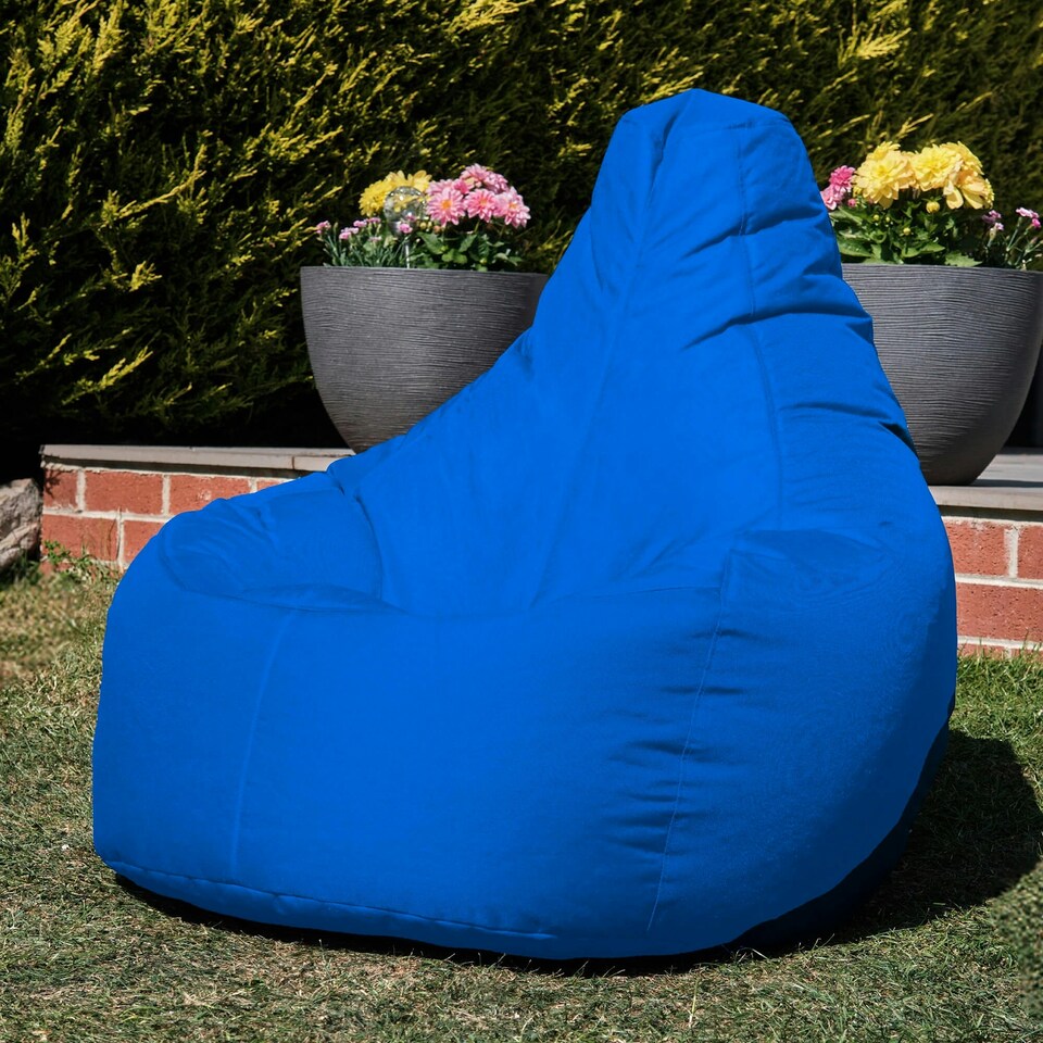 image 1 of icon Recliner Indoor Outdoor Bean Bag Blue Bean Bag Chair Blue