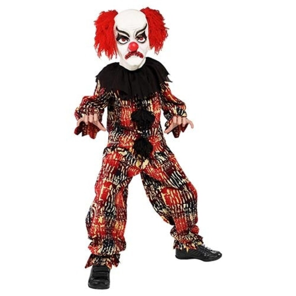 image 1 of Scary Clown Red Fancy Dress Costume Unisex Kids Large - Age 10-12