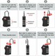 image 7 of TSA Approved 3 Combination Travel Suitcase Luggage Padlock | Multi